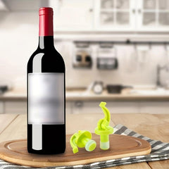 Plastic Wine Stopper Manual Push down Silicone Champagne Stopper