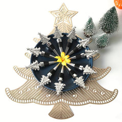 Christmas Series Wine Bottle Stopper Golden Silvery Tree Decoration