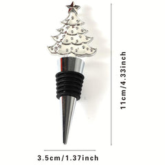 Christmas Series Wine Bottle Stopper Golden Silvery Tree Decoration