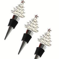 Christmas Series Wine Bottle Stopper Golden Silvery Tree Decoration
