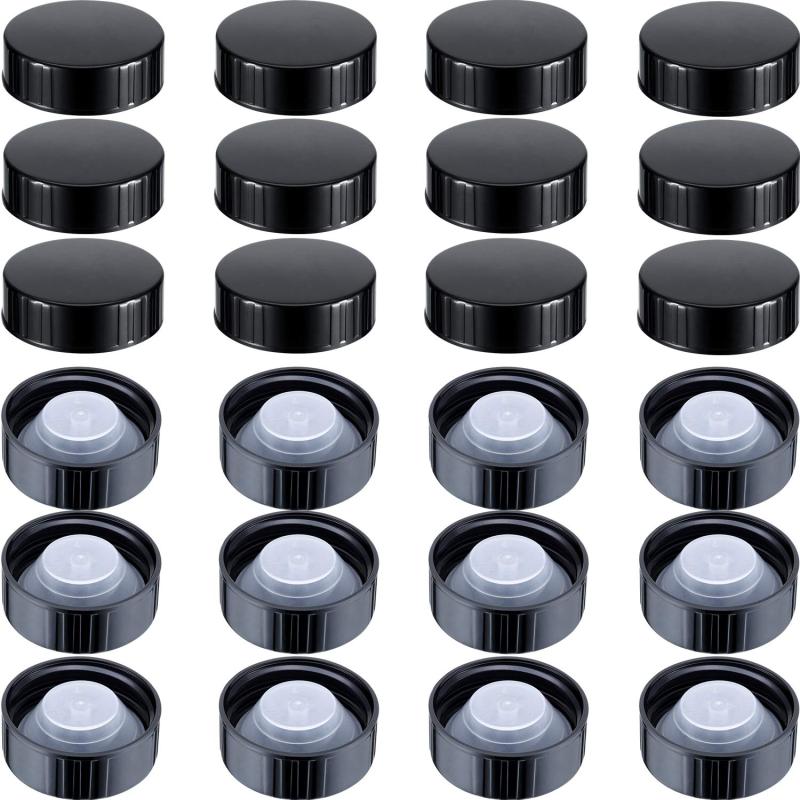 24pcs Amber Boston Round Glass Beer Bottles Seal Screw Caps