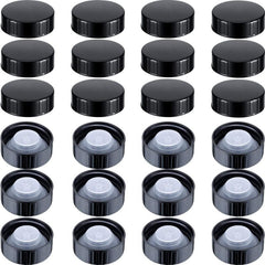 24pcs Amber Boston Round Glass Beer Bottles Seal Screw Caps