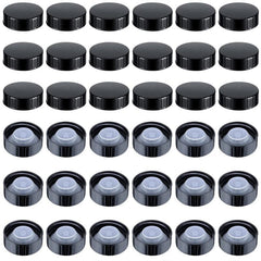 24pcs Amber Boston Round Glass Beer Bottles Seal Screw Caps