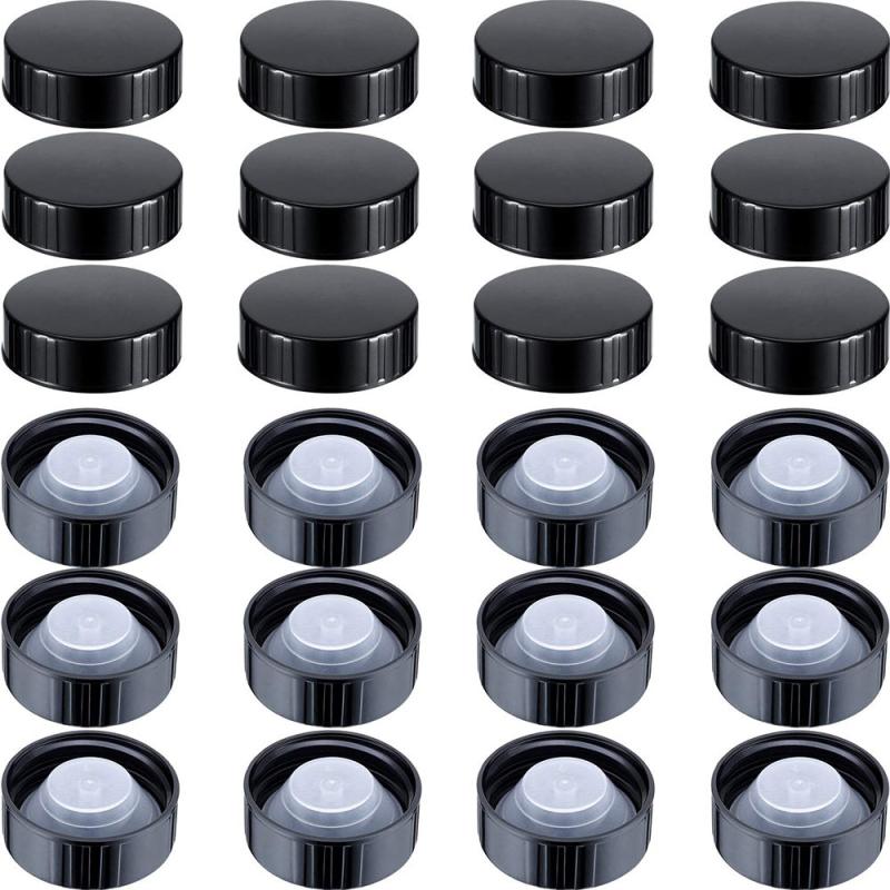 24pcs Amber Boston Round Glass Beer Bottles Seal Screw Caps