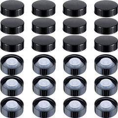 24pcs Amber Boston Round Glass Beer Bottles Seal Screw Caps