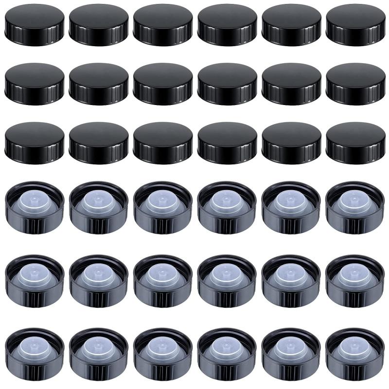 24pcs Amber Boston Round Glass Beer Bottles Seal Screw Caps