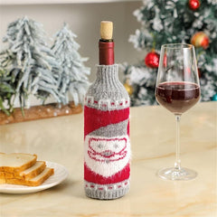 Christmas Wine Bottle Cover Knitted Wool Xmas Party Decor