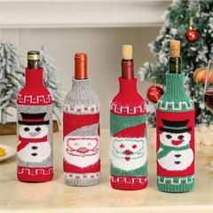 Christmas Wine Bottle Cover Knitted Wool Xmas Party Decor