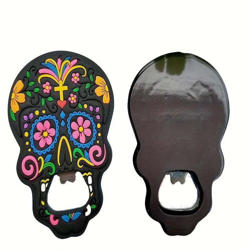 Sugar Skull Wine Opener Refrigerator Sticker Halloween Gift