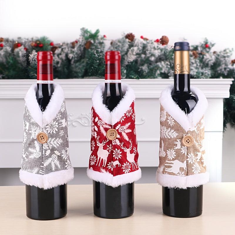 Christmas Wine Bottle Cover Red Wine Set Ornaments