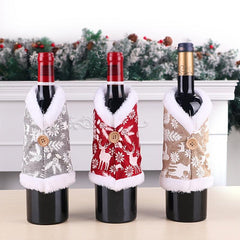 Christmas Wine Bottle Cover Red Wine Set Ornaments