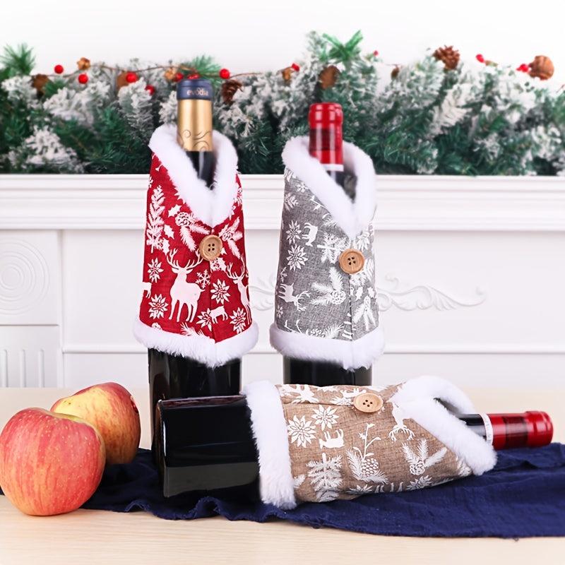 Christmas Wine Bottle Cover Red Wine Set Ornaments