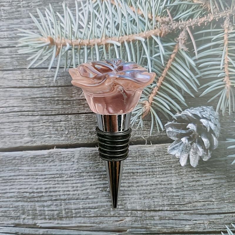 Crystal Rose Wine Stopper Set of 6 - Wedding Gift & Decoration