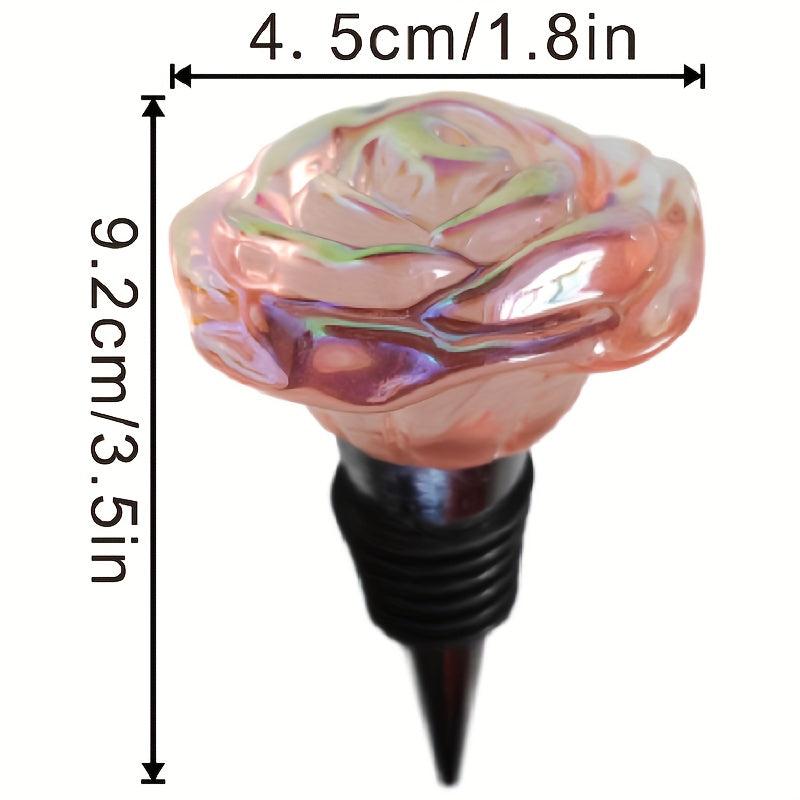 Crystal Rose Wine Stopper Set of 6 - Wedding Gift & Decoration