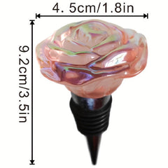 Crystal Rose Wine Stopper Set of 6 - Wedding Gift & Decoration