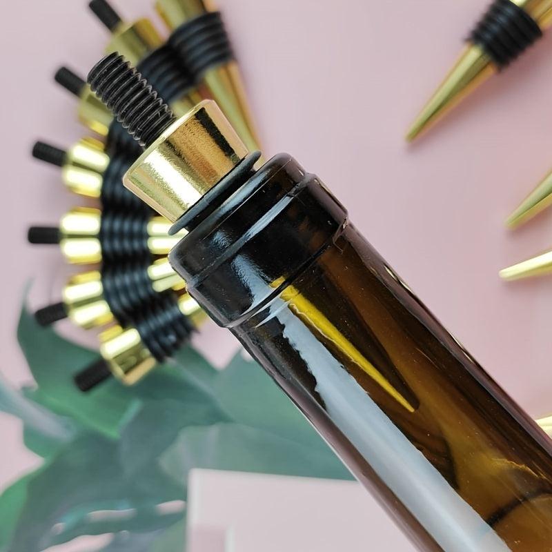 15pcs DIY Golden Screw Wine Stoppers with Rubber Ring & Metal Threaded Posts