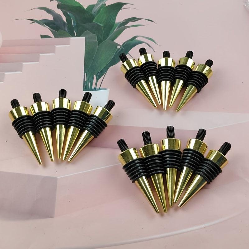 15pcs DIY Golden Screw Wine Stoppers with Rubber Ring & Metal Threaded Posts