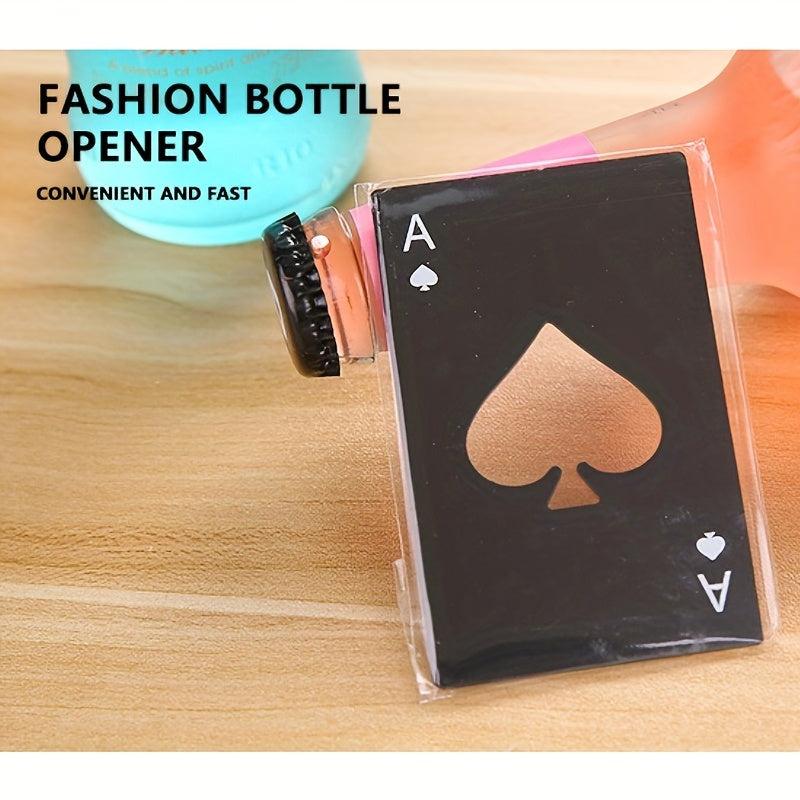 2pcs Stainless Steel Poker Bottle Opener Beer Wine Cards Portable