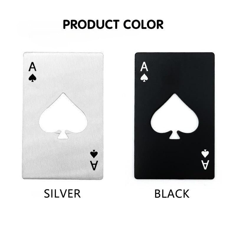 2pcs Stainless Steel Poker Bottle Opener Beer Wine Cards Portable