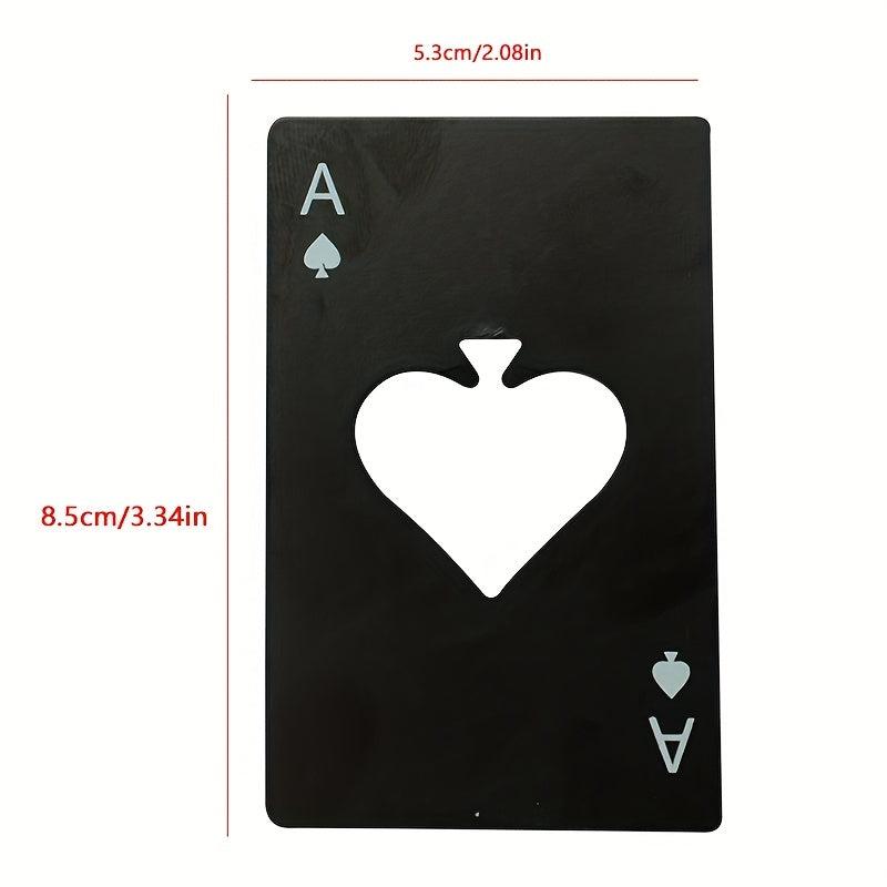 2pcs Stainless Steel Poker Bottle Opener Beer Wine Cards Portable