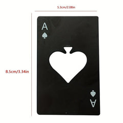 2pcs Stainless Steel Poker Bottle Opener Beer Wine Cards Portable