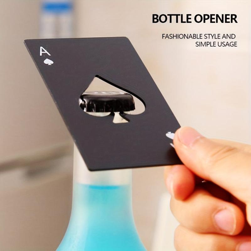 2pcs Stainless Steel Poker Bottle Opener Beer Wine Cards Portable