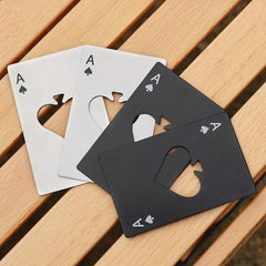 2pcs Stainless Steel Poker Bottle Opener Beer Wine Cards Portable