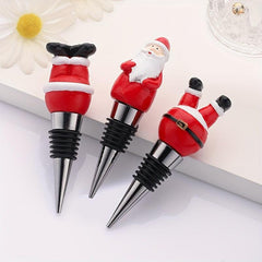 1pc Wine Corks Santa Claus Red Wine Bottle Stopper Christmas Decor