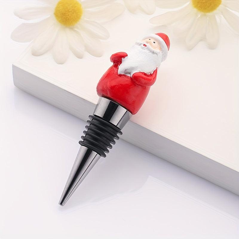 1pc Wine Corks Santa Claus Red Wine Bottle Stopper Christmas Decor