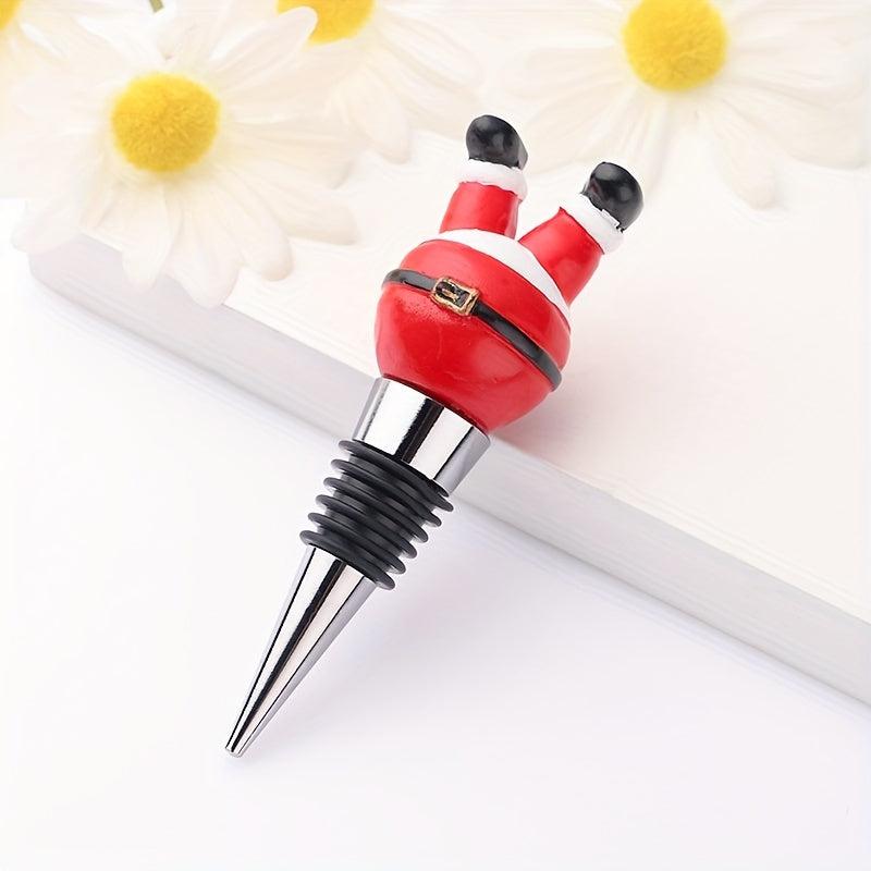 1pc Wine Corks Santa Claus Red Wine Bottle Stopper Christmas Decor