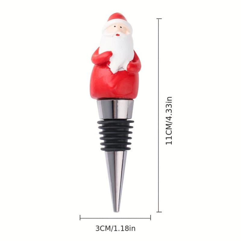 1pc Wine Corks Santa Claus Red Wine Bottle Stopper Christmas Decor