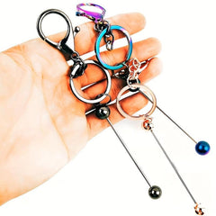 20pcs Beadable Keychain for DIY Pendants Various Colors