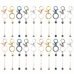 20pcs Beadable Keychain for DIY Pendants Various Colors