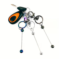 20pcs Beadable Keychain for DIY Pendants Various Colors