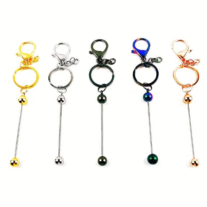 20pcs Beadable Keychain for DIY Pendants Various Colors
