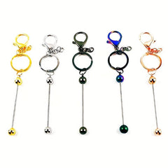 20pcs Beadable Keychain for DIY Pendants Various Colors
