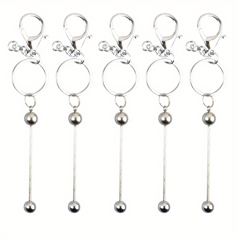 20pcs Beadable Keychain for DIY Pendants Various Colors