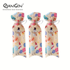 3pcs Christmas Wine Bottle Bags w/ Drawstring