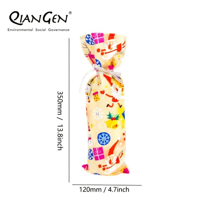 3pcs Christmas Wine Bottle Bags w/ Drawstring
