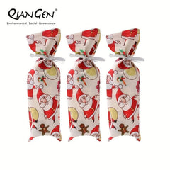 3pcs Christmas Wine Bottle Bags w/ Drawstring