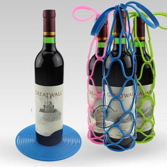 Portable Wine Bag Silicone Protective Case With Handle And Mesh Cover