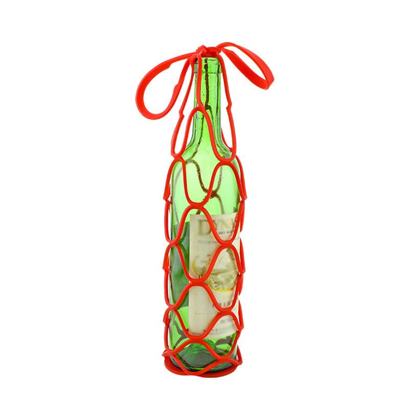 Portable Wine Bag Silicone Protective Case With Handle And Mesh Cover