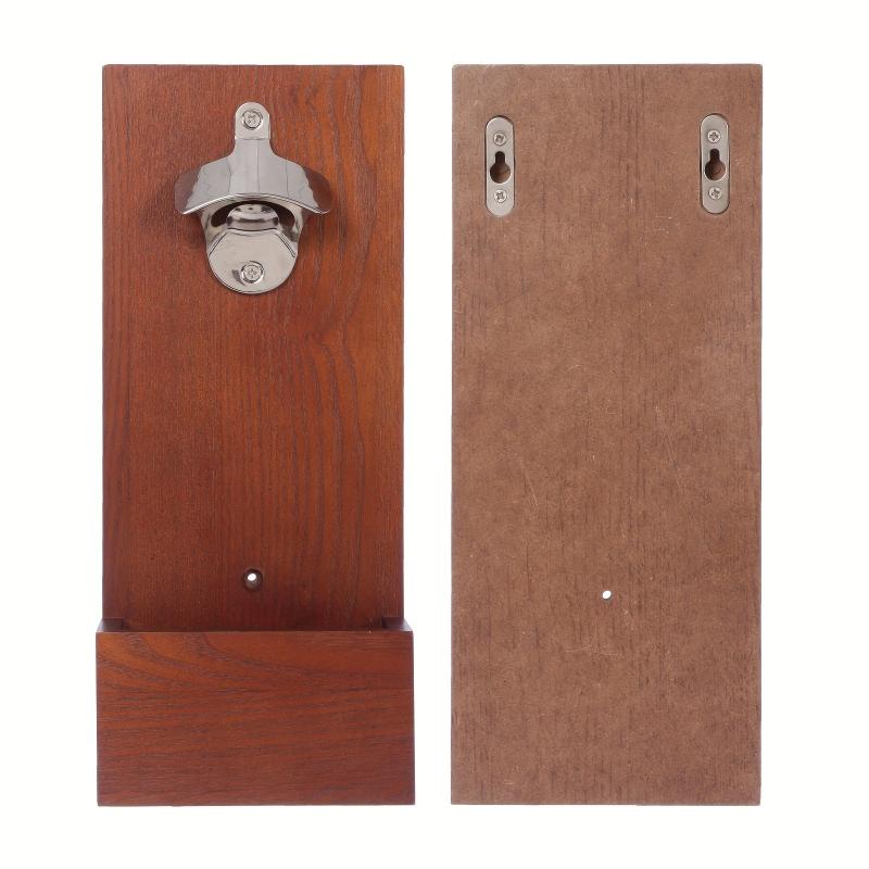 Wall Mounted Beer Bottle Opener With Cap Catcher Kitchen Bar Decoration