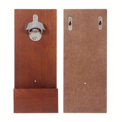 Wall Mounted Beer Bottle Opener With Cap Catcher Kitchen Bar Decoration