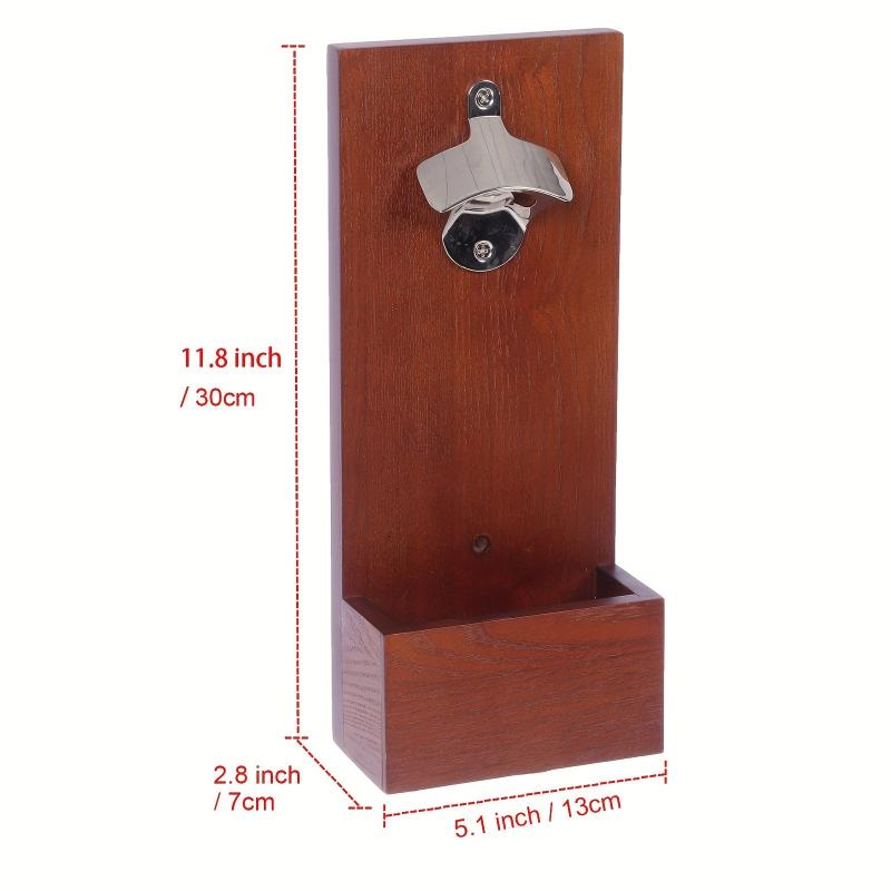 Wall Mounted Beer Bottle Opener With Cap Catcher Kitchen Bar Decoration