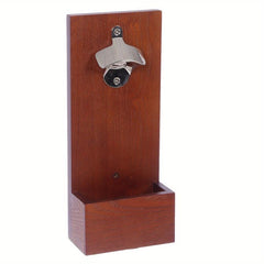 Wall Mounted Beer Bottle Opener With Cap Catcher Kitchen Bar Decoration