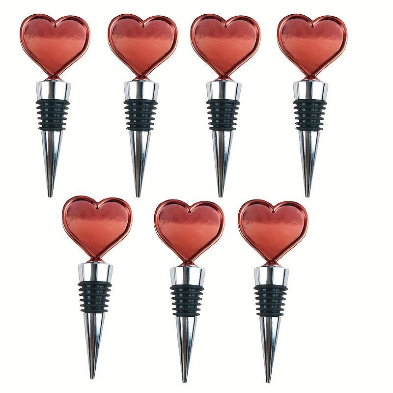 7pcs Red Love Wine Stoppers Appointment Gift Mother's Gift For Girlfriend