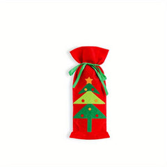 2pcs Santa Claus Wine Bottle Cover Christmas Knitted Champagne Protector