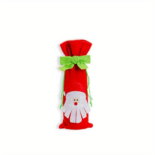 2pcs Santa Claus Wine Bottle Cover Christmas Knitted Champagne Protector