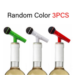 5pcs Microphone Shape Wine Stoppers Silicone Bottle Stoppers